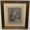 Radierung „Lesende Frau“ von F. BOUCHER  bei Moinat SA  – Antiquitäten und Dekoration –  Radierungen, Lithografien