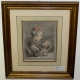Gravure "Femme lisant" de F. BOUCHER