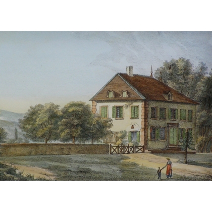Gravure "Maison de Mr Tronchin, a  sur Moinat SA  - Antiquités décoration -  Gravures, Lithos