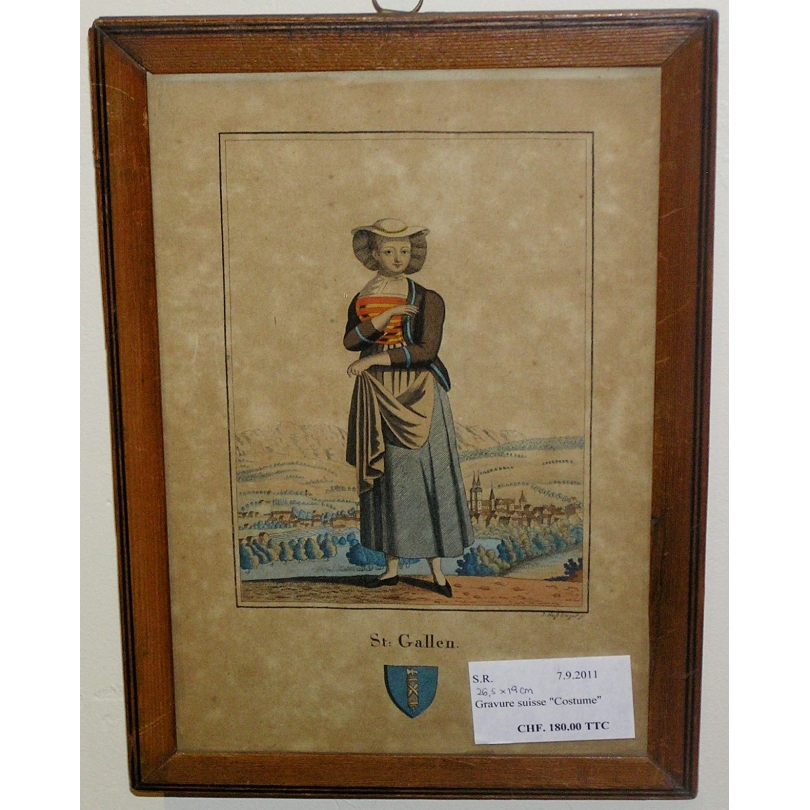 Gravure suisse Costume de Saint-Gall 