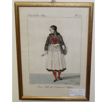 Gravure "Jeune fille du canton de