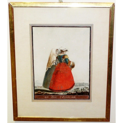 Aquarelle "Femme d'Albano", Italie  sur Moinat SA  - Antiquités décoration -  Gouaches, Aquarelles, Pastels