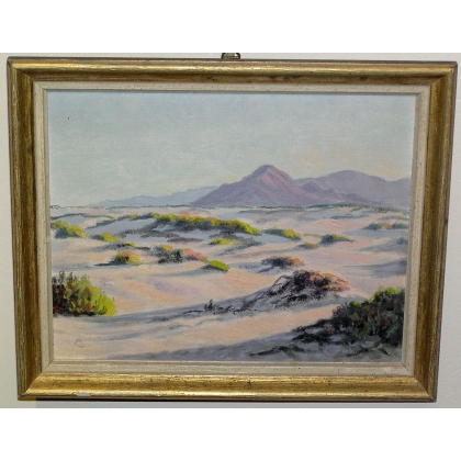 Huile sur panneau \"désert\" de H.L.
