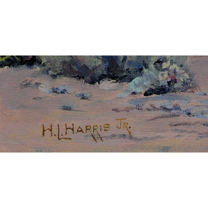 Paintings | Oil on panel, ‘Desert’, signed H.L. Moinat SA  – Antiques and home décor