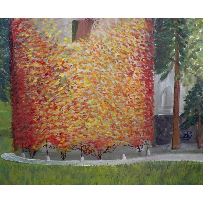 Huile sur carton \"Tour du Château de Rolle\"