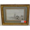 Dessin à l'encre de Chine, aquarellé  sur Moinat SA  - Antiquités décoration -  Gouaches, Aquarelles, Pastels