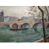 Paintings | Oil on panel, ‘View of Paris’, signed Moinat SA  – Antiques and home décor