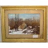 Gouache "Paysage neige", non signée  sur Moinat SA  - Antiquités décoration -  Gouaches, Aquarelles, Pastels