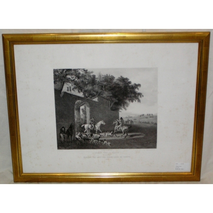 Engraving entitled ‘Hound Hunt’ by Moinat SA – Antiques and decorative items – Engravings, lithographs