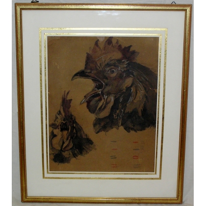 Aquarelle \"Coq\"