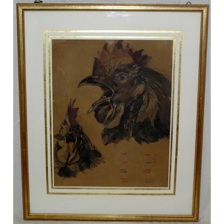 Aquarelle \"Coq\"