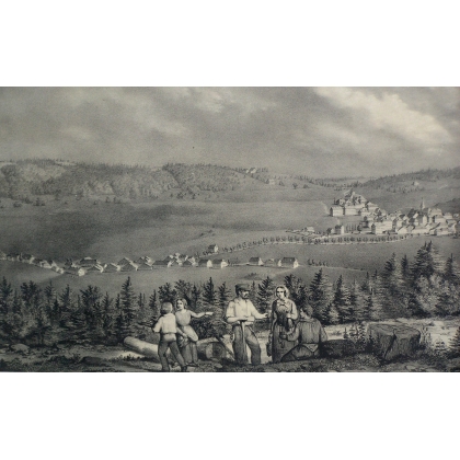 Gravure "Sainte-Croix", noir/blanc  sur Moinat SA  - Antiquités décoration -  Gravures, Lithos