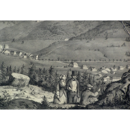 Gravure "Sainte-Croix", noir/blanc  sur Moinat SA  - Antiquités décoration -  Gravures, Lithos