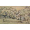 Gravure "La Vieux Lausanne", La place  sur Moinat SA  - Antiquités décoration -  Gravures, Lithos