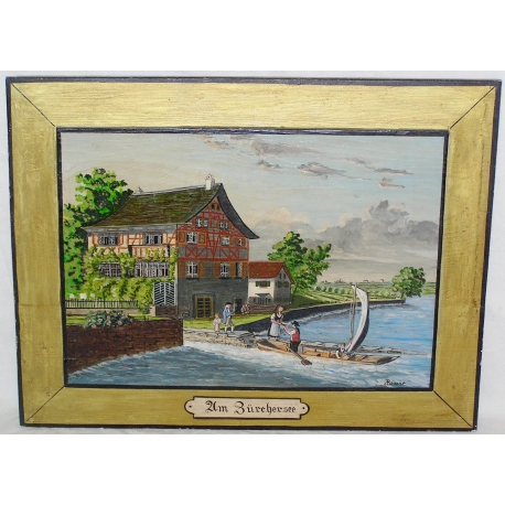 Peinture paysanne \"Um Zürchersee\"