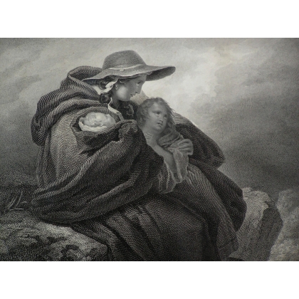 Gravure "La famille du Marin" de A  sur Moinat SA  - Antiquités décoration -  Gravures, Lithos