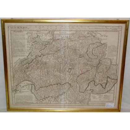 Gravure "Carte de Suisse" de BUACHE 1769