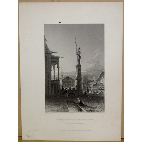 Gravure "Statue of Arnold von Winkelreid"  sur Moinat SA  - Antiquités décoration -  Gravures, Lithos