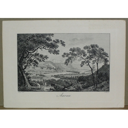 Gravure "Aarau"  sur Moinat SA  - Antiquités décoration -  Gravures, Lithos