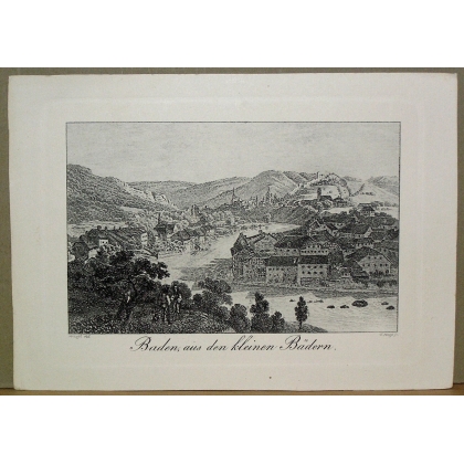 Gravure "Baden"  sur Moinat SA  - Antiquités décoration -  Gravures, Lithos