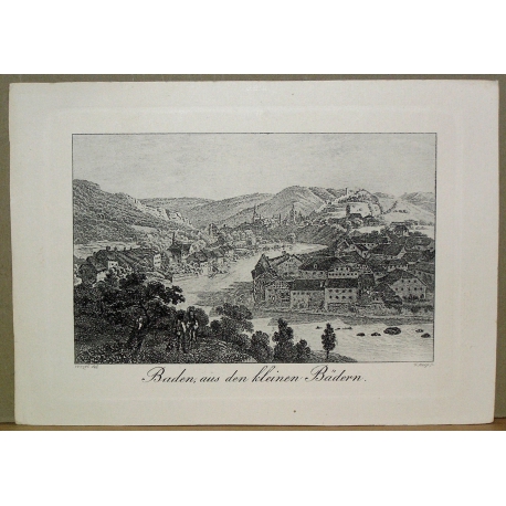 Gravure "Baden"  sur Moinat SA  - Antiquités décoration -  Gravures, Lithos