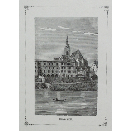 Gravure "Universität" Bâle  sur Moinat SA  - Antiquités décoration -  Gravures, Lithos