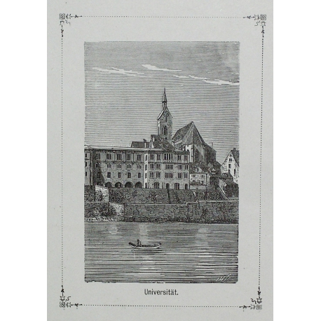 Gravure "Universität" Bâle  sur Moinat SA  - Antiquités décoration -  Gravures, Lithos