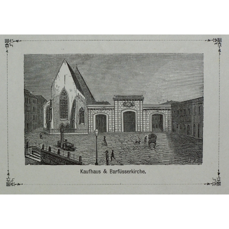 Gravure "Kaufhaus & Barfüsserkirche"  sur Moinat SA  - Antiquités décoration -  Gravures, Lithos