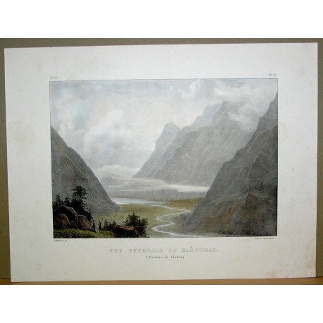 Engraving ‘General View of the Klonthal’ by Moinat SA – Antiques and decorative items – Engravings, lithographs