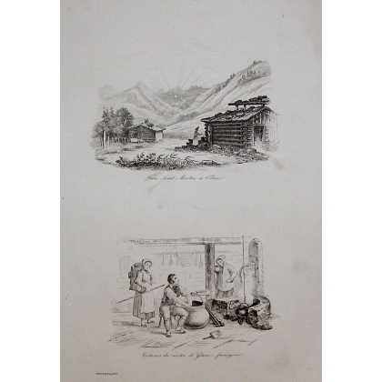 Gravure "Costumes de Glarus"  sur Moinat SA  - Antiquités décoration -  Gravures, Lithos