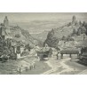 Gravure "The valley of the Gotteron and  sur Moinat SA  - Antiquités décoration -  Gravures, Lithos