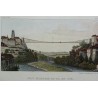 Gravure "Pont suspendu en fil de fer"  sur Moinat SA  - Antiquités décoration -  Gravures, Lithos