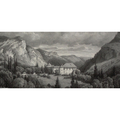 Gravure "Château de Sales"  sur Moinat SA  - Antiquités décoration -  Gravures, Lithos