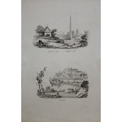 Radierung „Beinhaus 1793, Obelisk 1834“ von Moinat SA – Antiquitäten und Dekoration – Radierungen, Lithografien