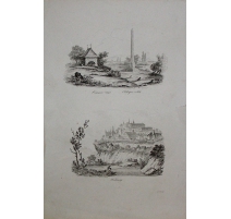 Gravure "Ossuaire 1793, Obélisque 1834