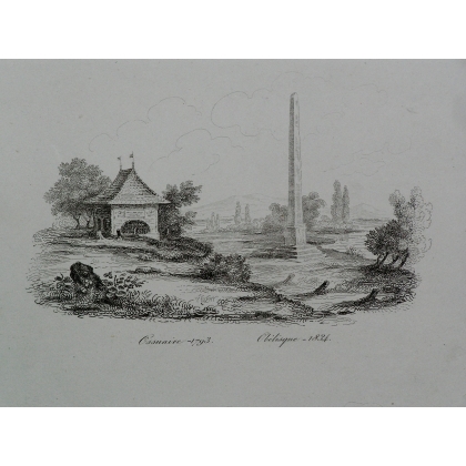 Radierung „Beinhaus 1793, Obelisk 1834“ von Moinat SA – Antiquitäten und Dekoration – Radierungen, Lithografien