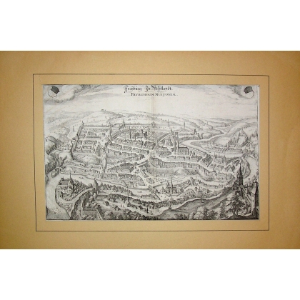 Engraving ‘Map of Fribourg’ by Moinat SA – Antiques and decorative items – Engravings, lithographs