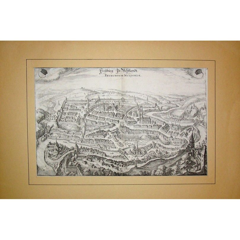 Engraving ‘Map of Fribourg’ by Moinat SA – Antiques and decorative items – Engravings, lithographs