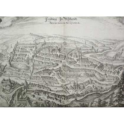Engraving ‘Map of Fribourg’ by Moinat SA – Antiques and decorative items – Engravings, lithographs