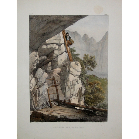 Gravure "Chemin des Echelles" de  sur Moinat SA  - Antiquités décoration -  Gravures, Lithos
