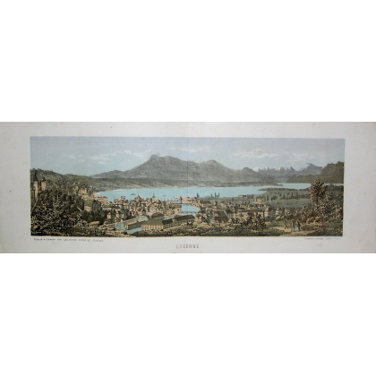 Engraving ‘Lucerne’ by LELIEVRE on Moinat SA – Antiques and decorative items – Engravings, lithographs