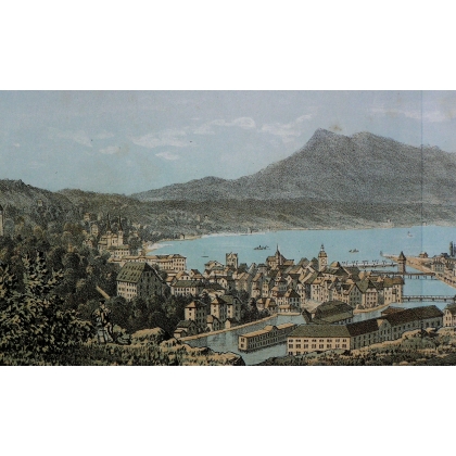 Engraving ‘Lucerne’ by LELIEVRE on Moinat SA – Antiques and decorative items – Engravings, lithographs
