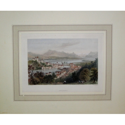 Engraving ‘Lucerne’ by BARTLETT on Moinat SA – Antiques and decorative items – Engravings, lithographs