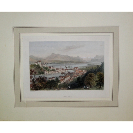 Engraving ‘Lucerne’ by BARTLETT on Moinat SA – Antiques and decorative items – Engravings, lithographs