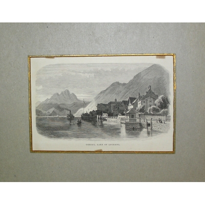 Engraving ‘Gersau, Lake Lucerne’ by Moinat SA – Antiques and decorative items – Engravings, lithographs