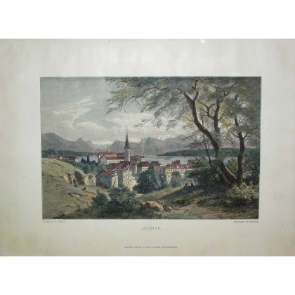 Engraving ‘Lucerne’ by WEBER at Moinat SA – Antiques and decorative items – Engravings, lithographs