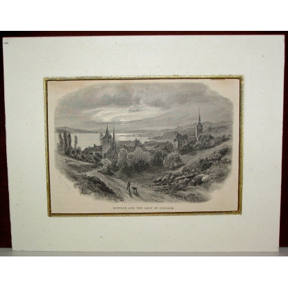 Gravure "Sempach and the lake of
