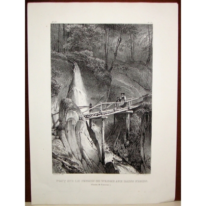 Engraving: ‘Bridge on the road to Weggis’ by Moinat SA – Antiques and decorative items – Engravings, lithographs
