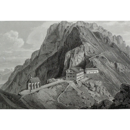 Gravure "Schwarenbach et Klimsen horn"  sur Moinat SA  - Antiquités décoration -  Gravures, Lithos