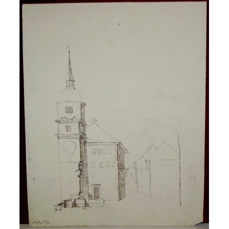 Gravure "Altdorf"  sur Moinat SA  - Antiquités décoration -  Gravures, Lithos
